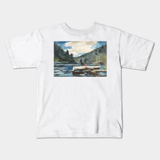 Hudson River, Logging by Winslow Homer Kids T-Shirt